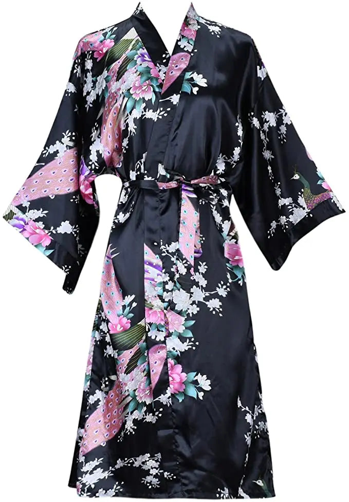 Silk Satin Kimono Robe
