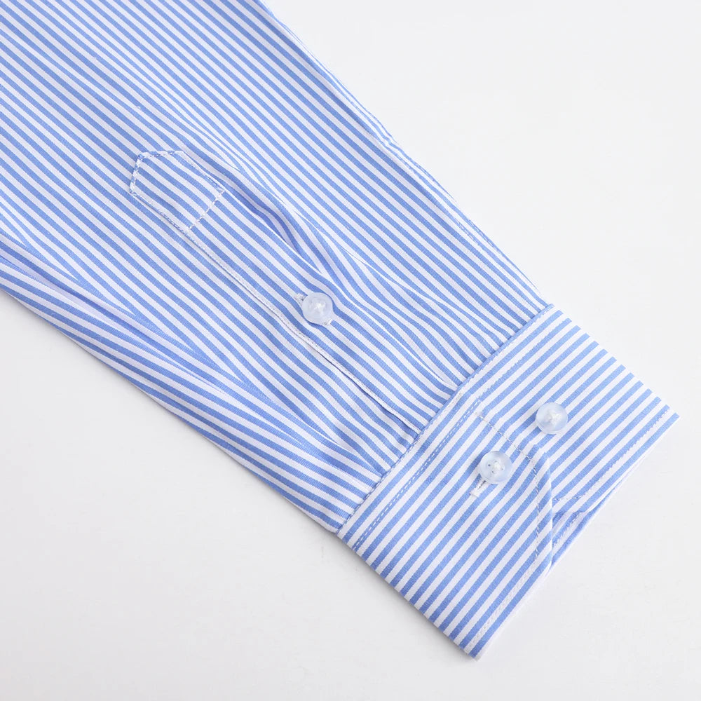 Men's Classic Long Sleeve Striped Basic Dress Shirts